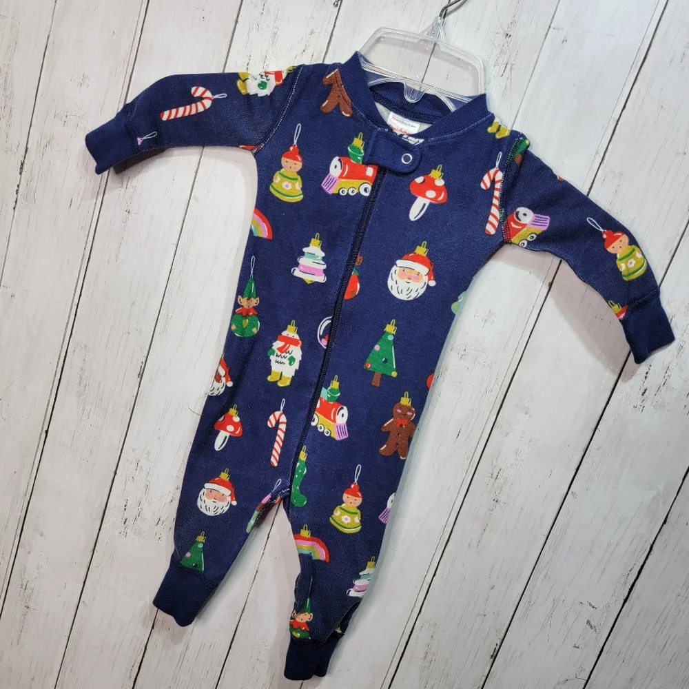 Hanna Andersson Infant Organic Cotton Holiday Sleeper Size 70 / 6-12M Zip Front.